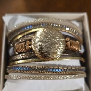Elegant Gold and Silver Bangle Set